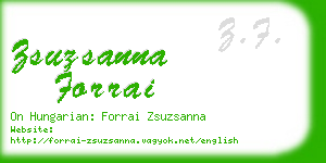 zsuzsanna forrai business card